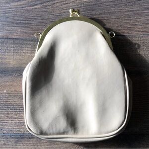 Gitano Cream Crossbody Bag with Gold Accents